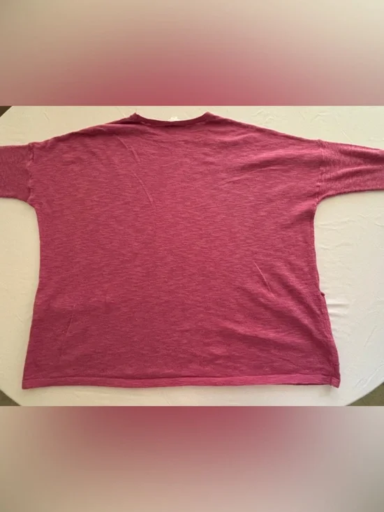 J. Jill Strawberry Pink Linen & Cotton Oversized Top w Pockets Women’s Medium - Picture 8 of 10